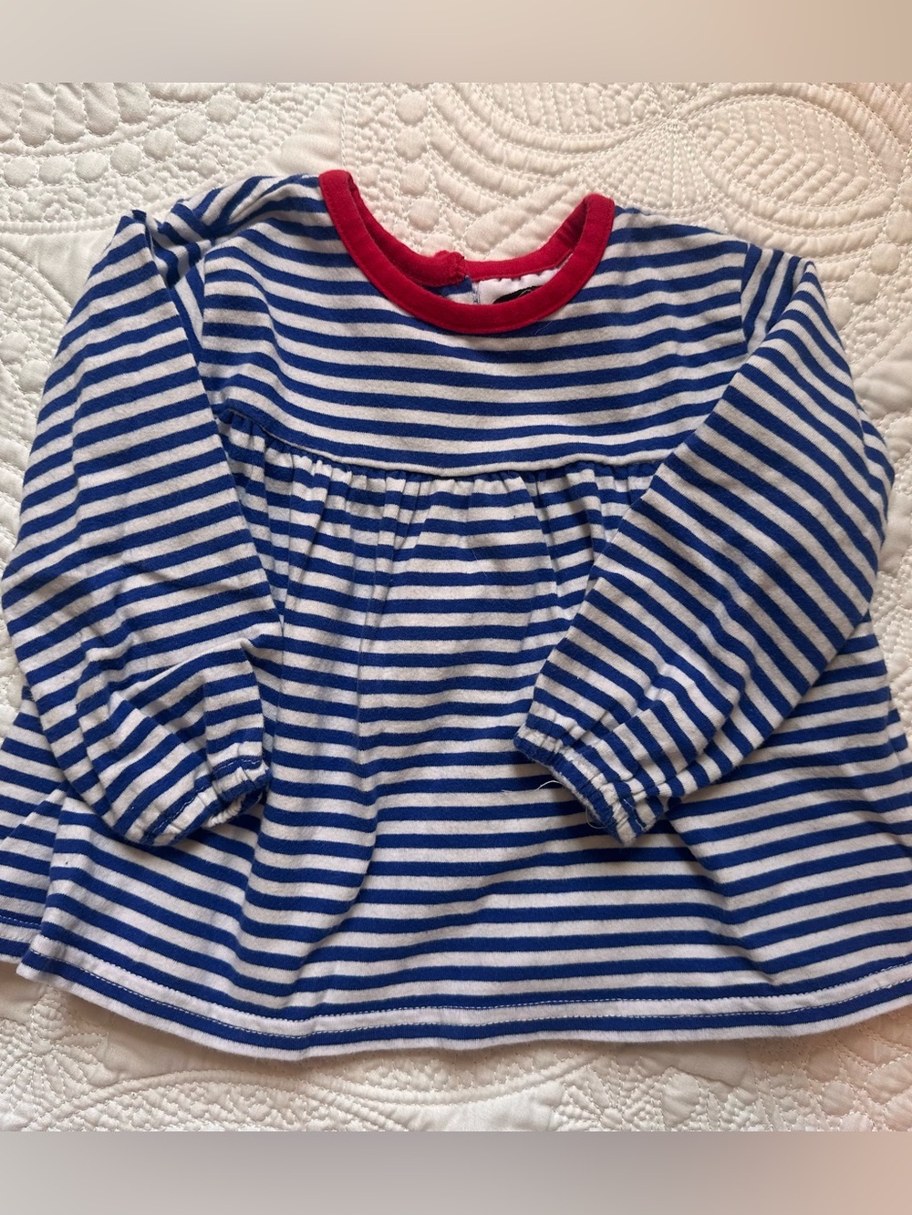 Noah float top (PBJ brand). 6mo. Blue stripe.